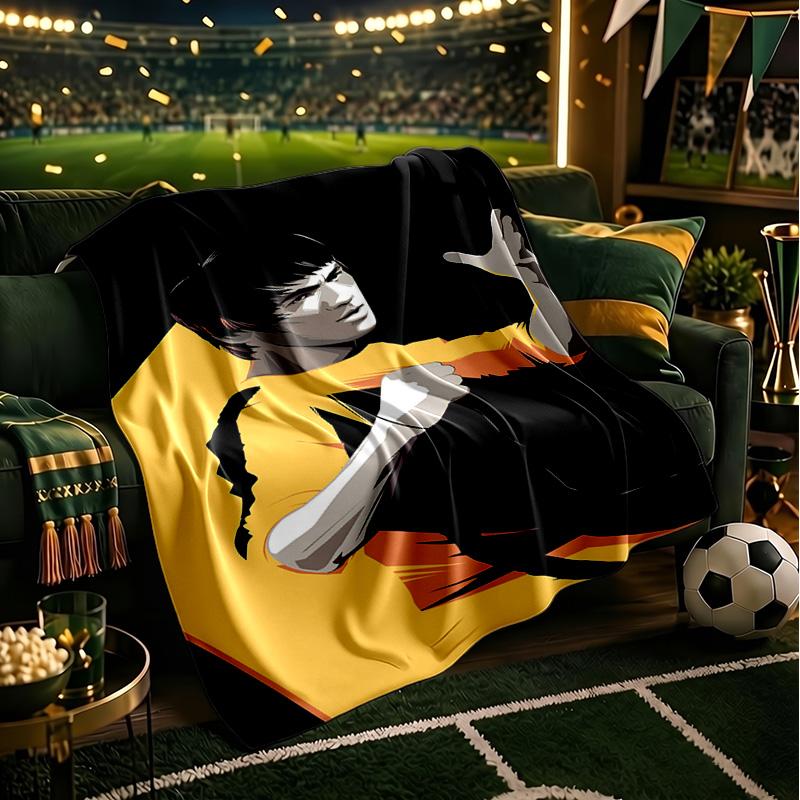 Dynamische Bruce-Lee-Pose Decke Leichte Flanell Bettdecke Perfekt für Reisen, Camping, Wohnzimmer, Büros, Sofas, Fan Weihnachtsgeschenk