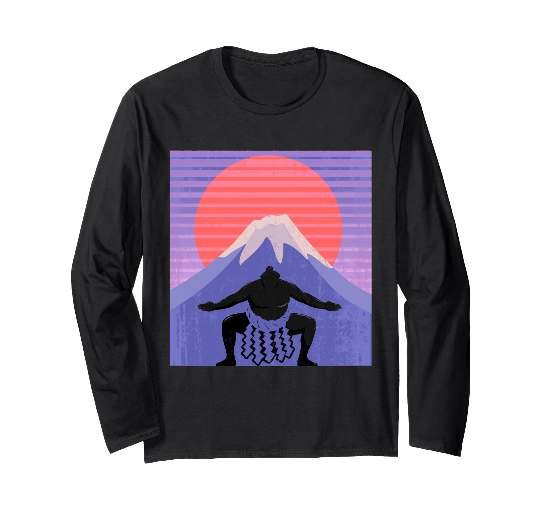 

Japanese Sumo Wrestlers in Japanese Mawashi and Mount Fuji Aesthetics Long Sleeve T-Shirt