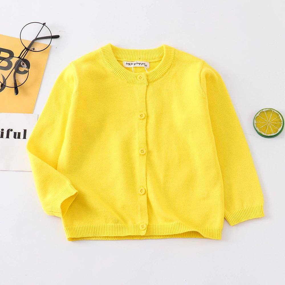 Autumn Girls Clothes Baby Casual Cardigan Solid Open Stitch Boys Soft Coats Children Sweaters Toddler Knit Jackets Full Sleeve