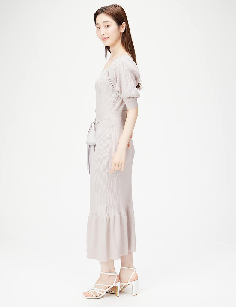 by Jill Casual dress with scarf and FR [Jill Stuart] knit, women's, ecru,