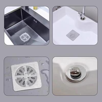 10/50Pcs Anti Blocking Filter Screen Hair Catcher Drain Strainer Kitchen Bathroom Disposable Floor Drain Sticker Dust Preventio