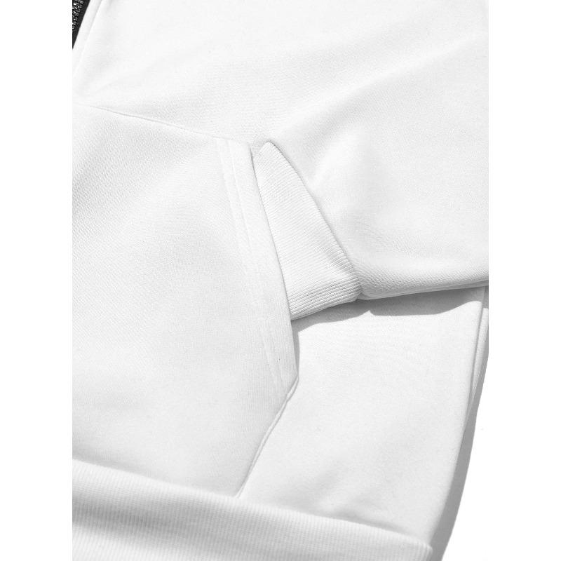 Men's Double Layer Hooded Zip Up Sweatshirt.