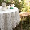 Printed Round Table Cloth Small Fresh Tablecloth Cotton Linen Table Cloth Art American Decoration Coffee Table Dining Table Picn