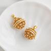 Gold-Plated Hollow Bead Sachet Pendant - Openable Ancient Style DIY Jewelry Ornament