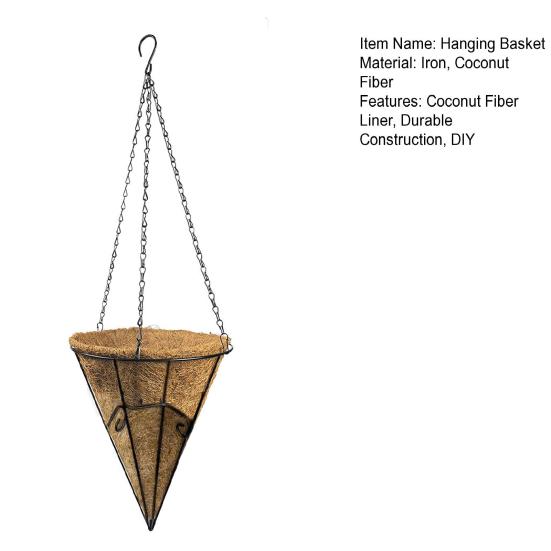 Metal Hanging Planter Basket with Coconut Liners Easy Planting Hanging