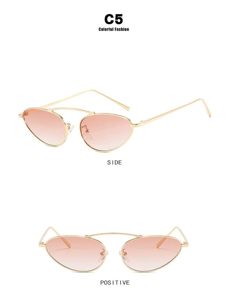 2024 Trendy Metal Cat-Eye Sunglasses for Women - European & American Street Style