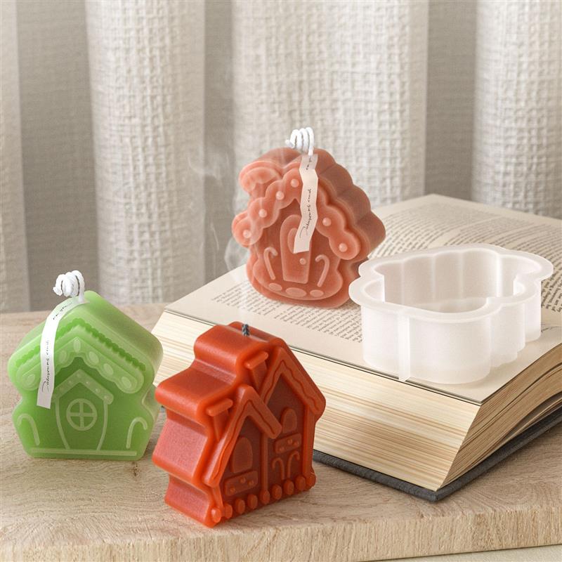 Resin Casting Molds 3D Cartoon House Silicone Candle Molds Mini Houses Plaster Concrete Cement Mould Soap Mold