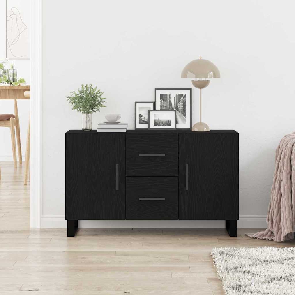 Sideboard in Black Oak Look 100 x 36 x 60 cm Engineered Wood