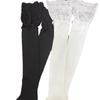 Lace Patchwork Knee-high Thigh-high Socks for Women in Autumn and Winter, Vertical Stripes for Slimming, Pure and Elegant Thigh Socks, Sweet Socks