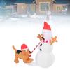 3.6ft Inflatable Snowman with Bite Dog White LED Lights Garden Yard Decorations IP44 Water Resistant