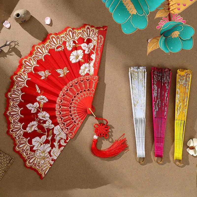 Folding Hand Fans Painting Drawing Decorative Fans Photo Props Hand Fans for Women Dance Fan Wedding Party Home Decor
