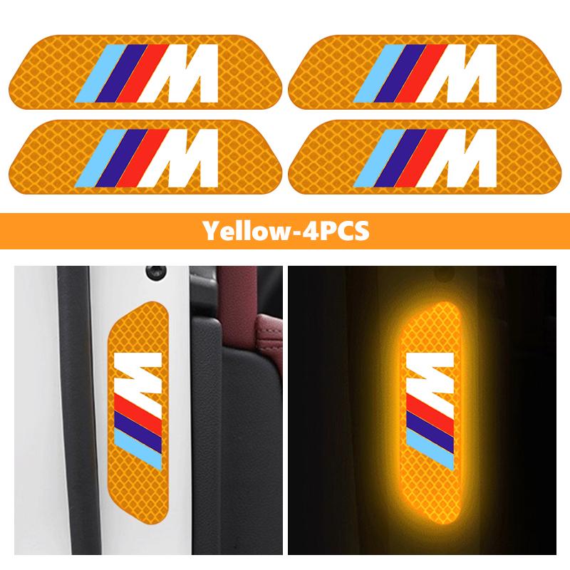 UWGK8 Car Door Sticker Safety Opening Warning Reflector Tape Decal For BMW M F10 F20 F30 F40 F15 F25 F26 F31 F49 E62 E83 E84