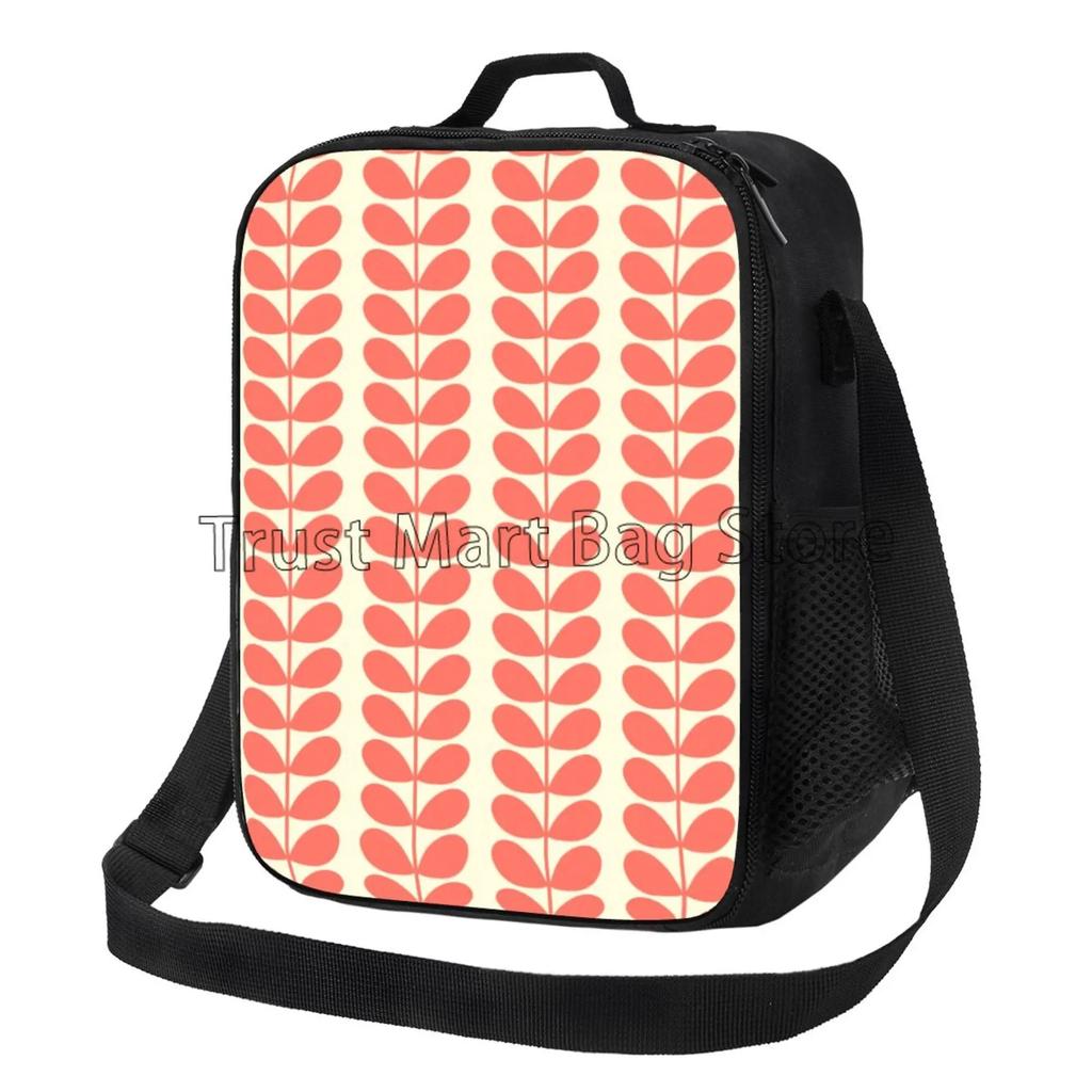Orla Kiely Sac à Lunch Portable Motif Feuilles Colorées Réutilisable Isotherme Fourre-tout Bento avec Sangle Réglable pour Travail Pique-nique Voyage