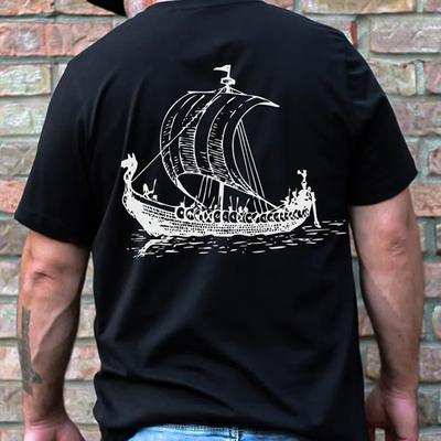 3D Vikings Ship Unisex T-Shirt Summer Outdoor Casual Men's Unisex T-Shirt Running Sports Men's Unisex T-Shirt Daily Street Men's Short-sleeved Top