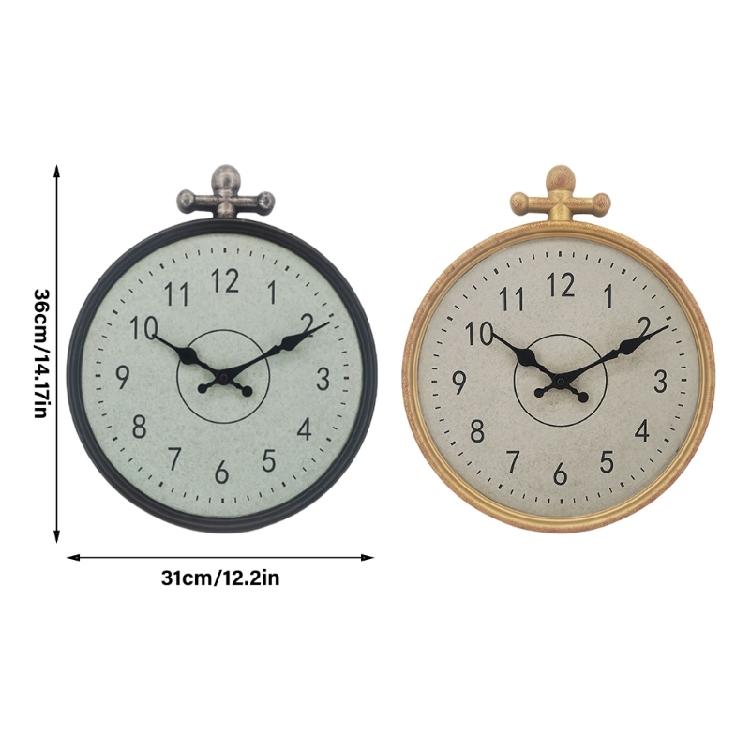 Weatherproof 14Inch Wall Clock with Quiet Movement Clock for Poolsides and Garden Decors Camping Accessorries Clock