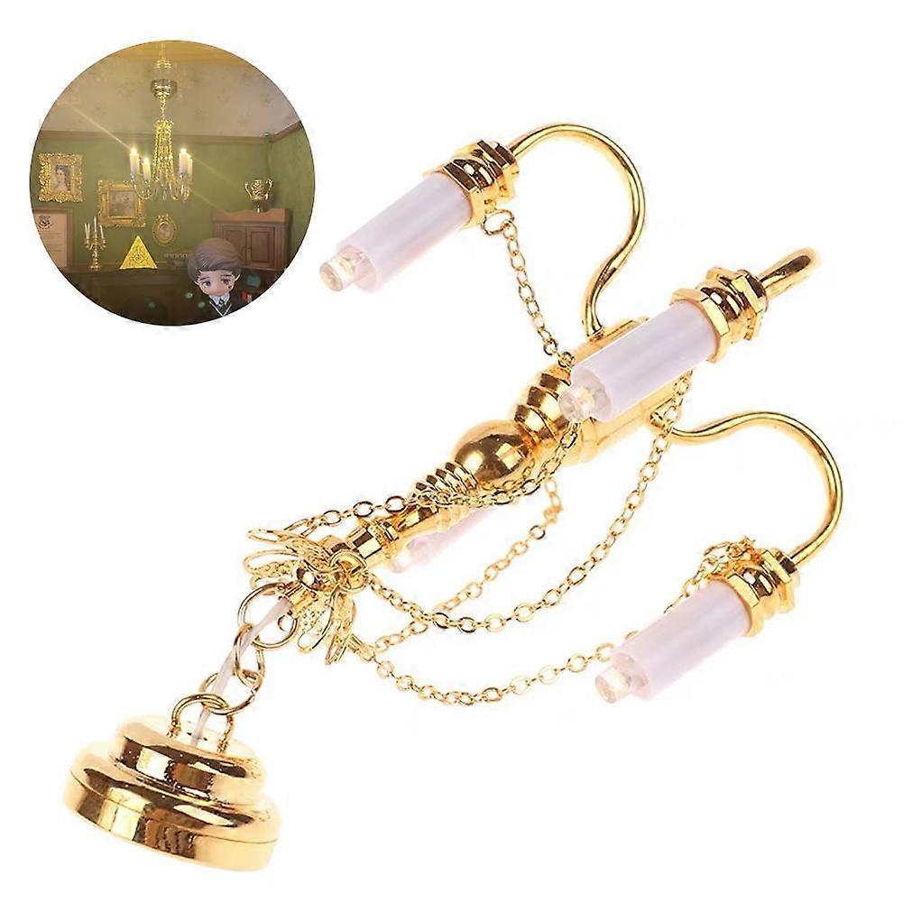 Mini Doll House Chandelier LED Lamp Battery Operated Lights Pendant Lamp Light