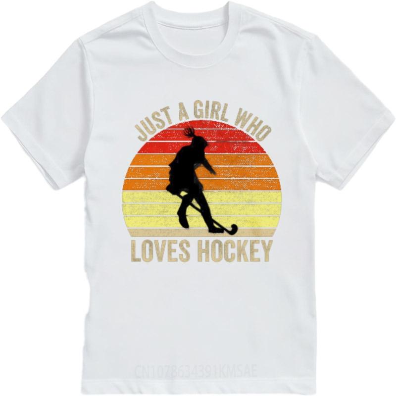 Relaxed Fit Teeshirt Boys Short Sleeve T Shirt Plus Size Just A Girl Who Loves Hockey Fashionable Unisex Teeshirt Round Neck Tee