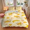 Banana Owl Print 3Pcs Bedding Setduvet Cover With 2 Bedropillowcase Home Birthday Gift