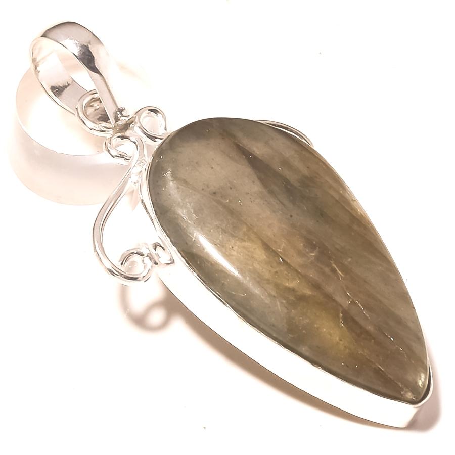 

Blue Fire Labradorite Gemstone Pendant Handmade Engagement Jewelry 2.1 e2S97