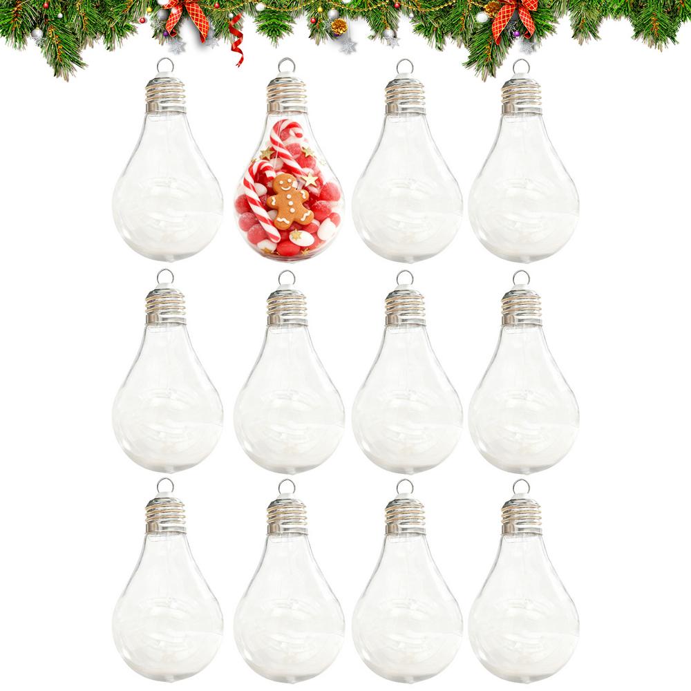 Wypełnialne Ozdoby Świąteczne Duży Otwór Dekoracje Żarówki Świąteczne Żarówki Pojemniki na Cukierki na Upominki na Przyjęcie