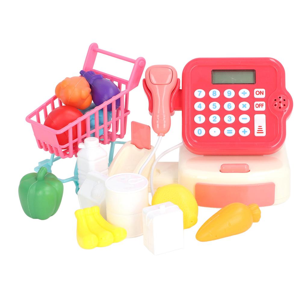 Kids Cash Register Toys Multifunction Puzzle Simulation Sound and Lights Calculator Cash Register Playset for Kids