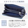 [Frank Miura] Long Wallet, Round Zipper, Embossed, Men's & Women's, Big Money (Embossed Blue)