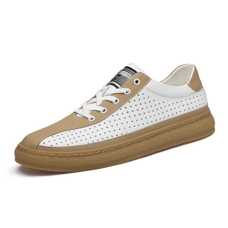 Men s Spring/Summer Low-top Cowhide Lace-up Casual Color Block Sports Shoes 41