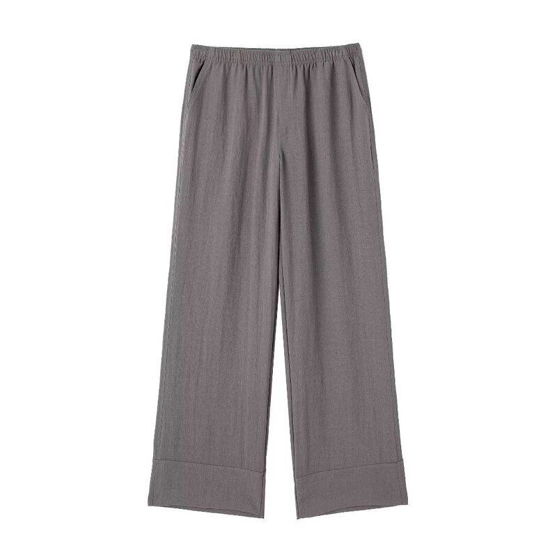 

Fashion Style 2024 Summer New Arrival Women s Elegantquality Double Breasted Kimono Coat High Waist Pants 5427743 Grey pants XS