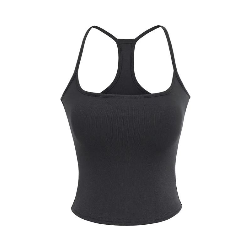 Women s Spicy Girl Racerback Crop Top: Multi-Color Sports Camisole with Chest Pads Large