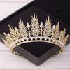 Corona Nuziale Accessori per Capelli Matrimonio d'Oro Strass di Cristallo Tiara e Corone da Sposa Accessorio per Capelli Diadema Ornamento per Capelli