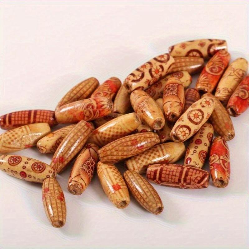 100Pcs/Bag Small Size Jewelry Type Mixed Wooden Beads Big Hole Beads Fit Charm Bracelet DIY for Jewelry Making.