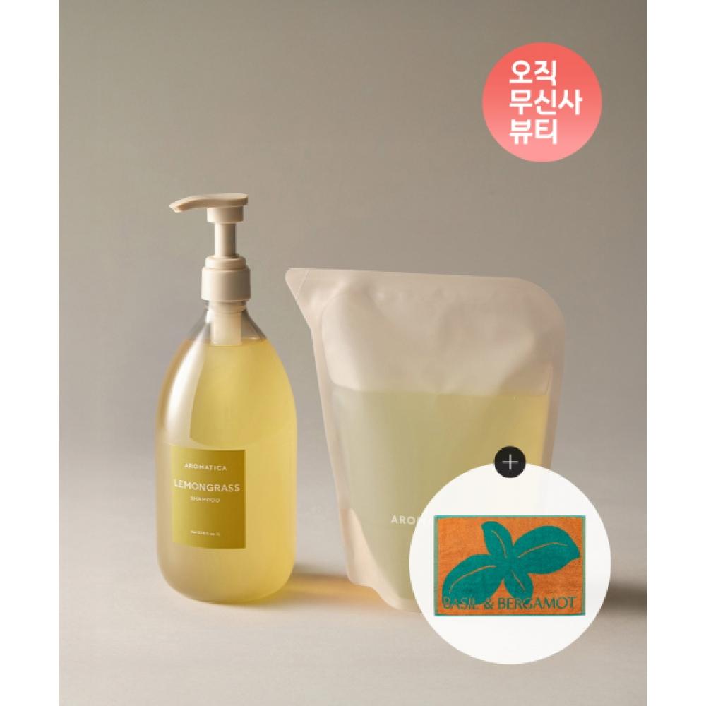 

Aromatica [musinsa Beauty Only] Shampoo 1l+refill 500ml+face Towel Choose 1 Lemongrass Eucalyptus Original lemongrass item+refill+face towel