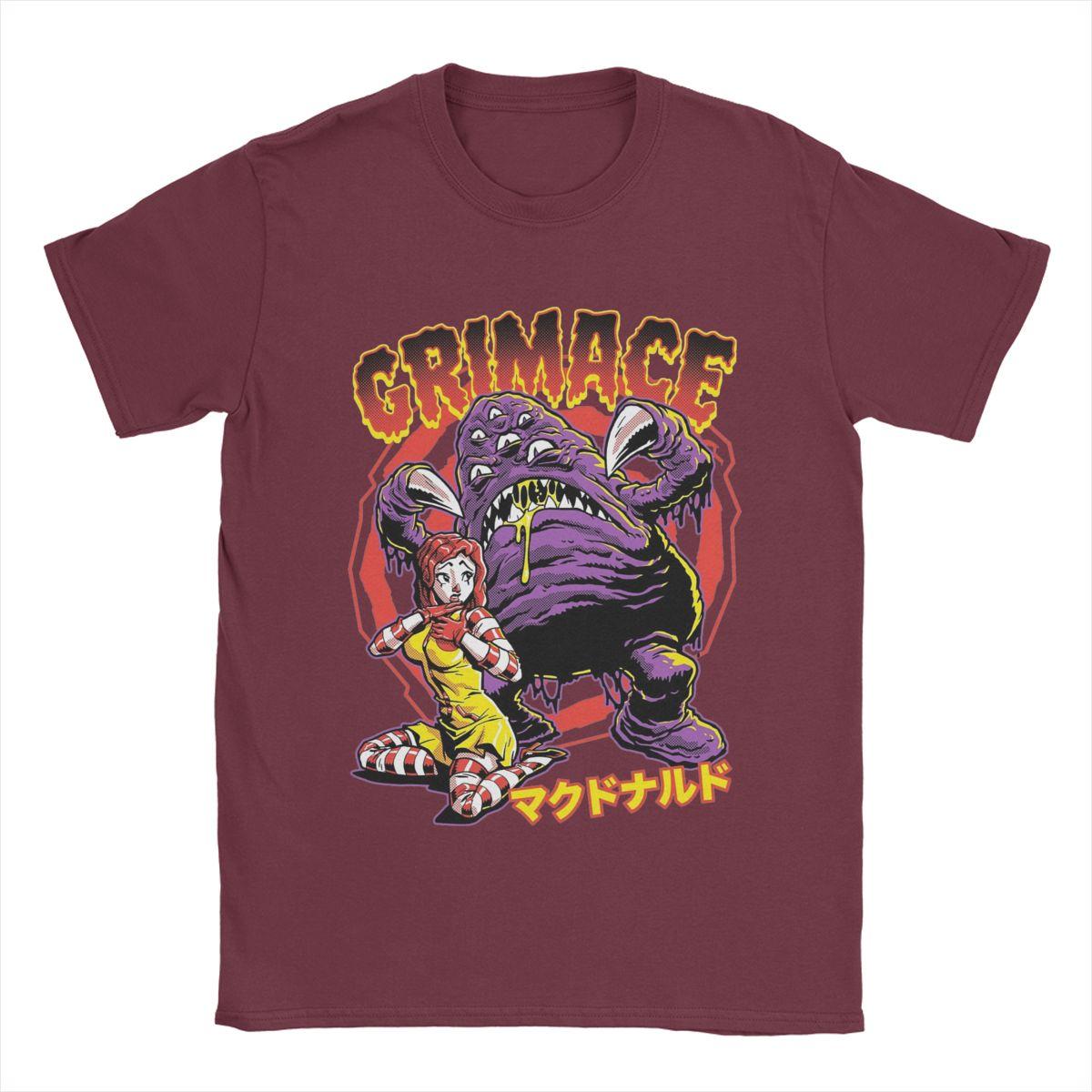 

Футболка с модным принтом «Grimace» для мужчин, хлопковая футболка с круглым вырезом и коротким рукавом, летние топы XXXXXL