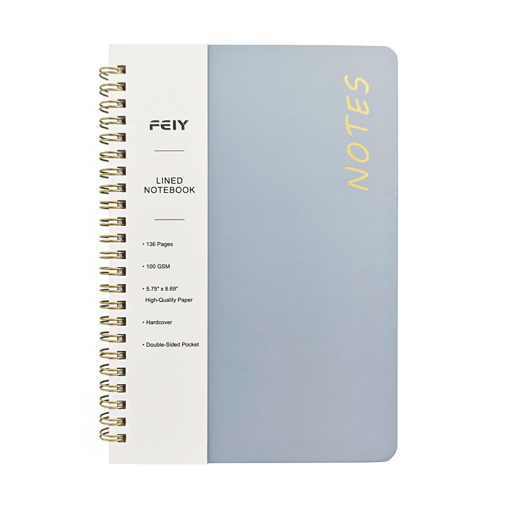 A5 Horizontal Lined Macaron Coil Notebook - Custom English Design A5 синий