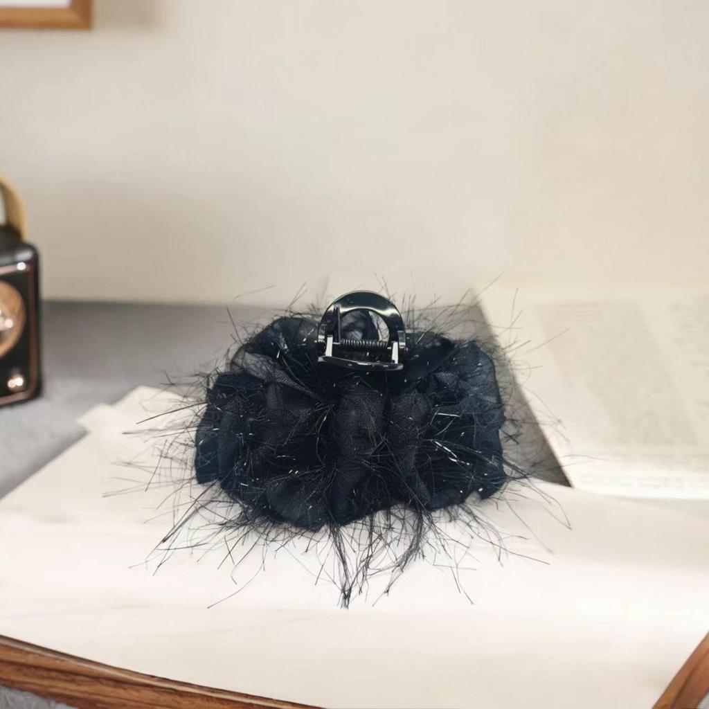 High-Grade Large Tassel Feather & Cloud Bubble Hair & Shark Claw Clips