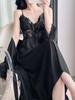 Da Vinci code spring and summer new suspender nightgown female sexy pure desire nightdress loungewear fairy lace nightdress