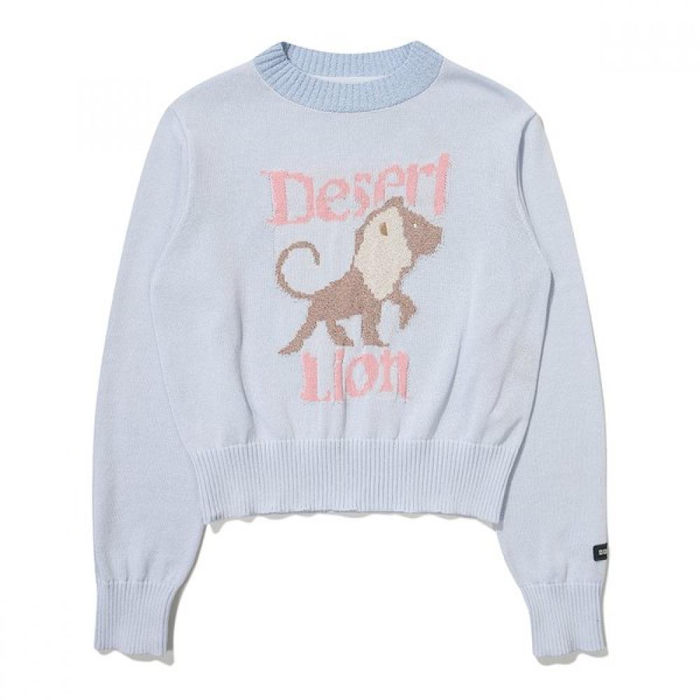 Bbc Earth Women Animal Round Sweater  Light Blue  Model  [24ss] 090