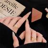 Medieval Vintage Retro Rotatable Opening Ring Imitation Chalcedony Light Luxury High Sense Personality Index Finger Ring Female