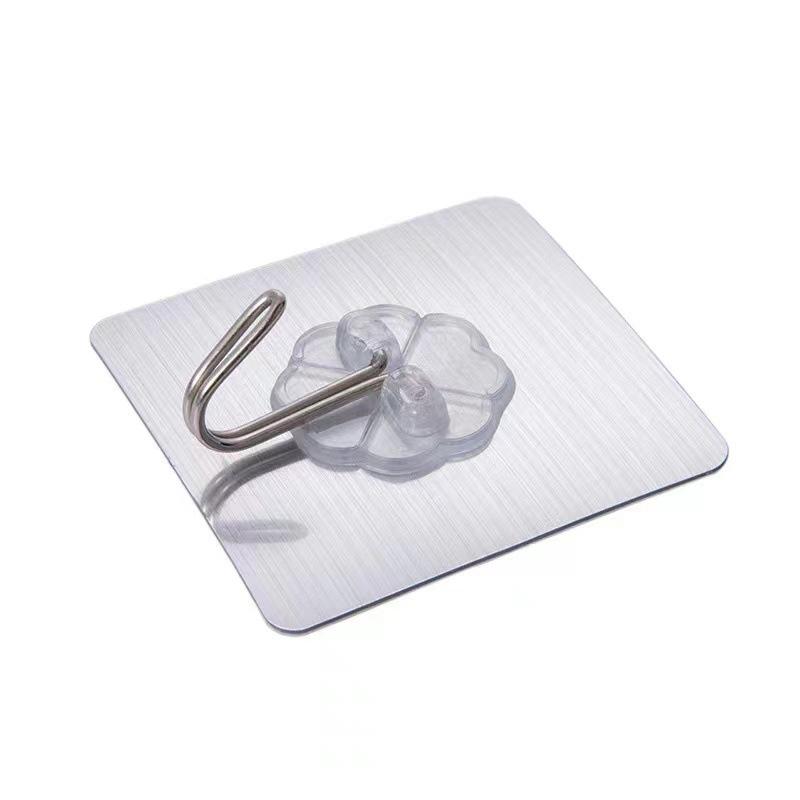 Strong Adhesive Hooks - No-Drill, Stainless Steel, No-Trace, Transparent Hooks for Kitchen/Bathroom Doors