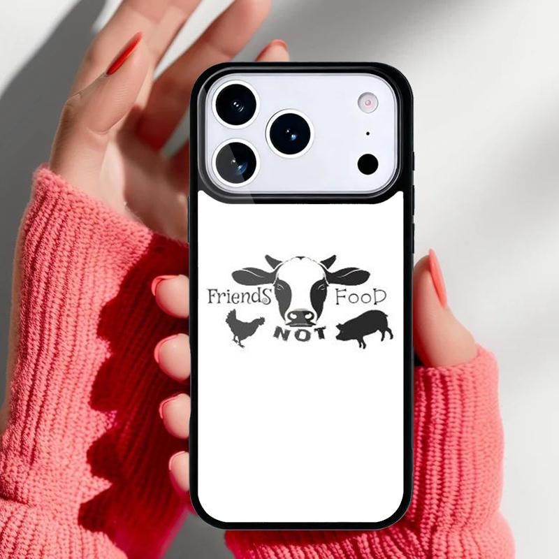 Vegan Friends Not Food Phone Case for iPhone 17 Air 16e 15 14 13 Pro Max Back Cover for 12 11 Pro Coque