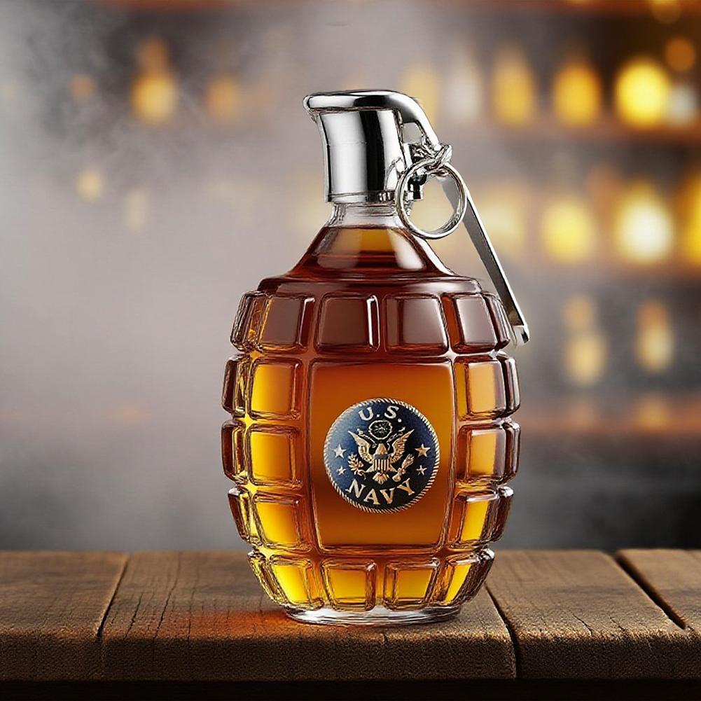 High Borosilicate Glass Grenade Shaped Sparkling Wine Bottle Sealed Jar for Home Brewing Whiskey Wine Storage Container