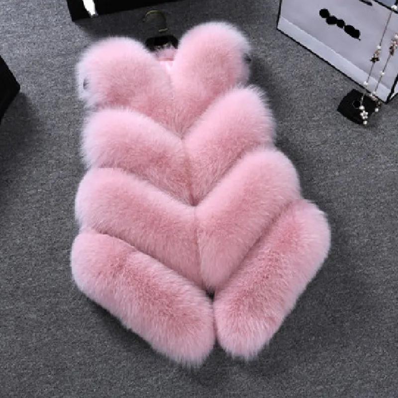 Autumn Winter Imitation Faux Fur Coat Women Waistcoat Fashion Fur Sleeveless Jacket Vest Ladies Outerwear Female Tops