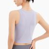 Women's Quick-Dry Padded Ribbed Sports Tank - Sleeveless Slim Fit for Yoga and Running