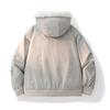 Unisex Thickened Winter Faux Rabbit Fur Jacket with Velvet Lining - Warm Hooded American Style