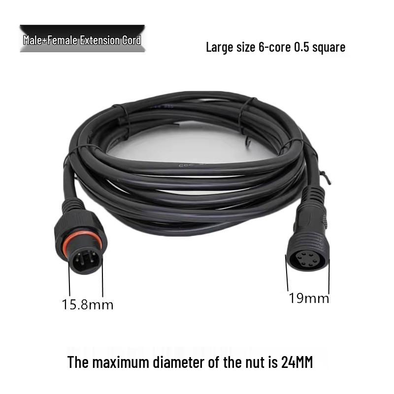 Waterproof Aviation Plug Male-Female Extension Connector for LED Lighting Fixtures