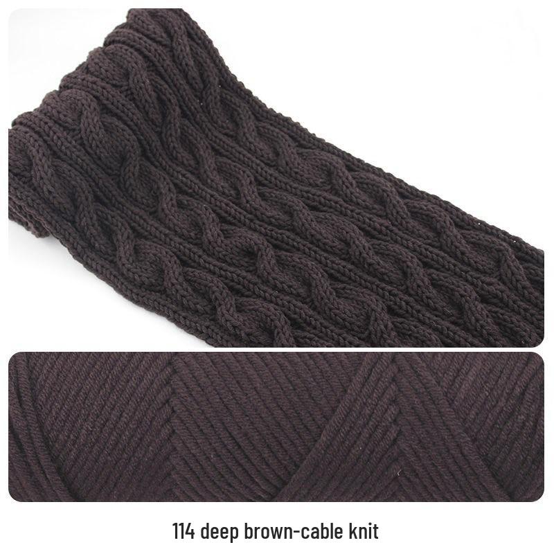 Hand-Knitted Cotton Wool Scarf Yarn for Men & Women, Coarse Wool & Milk Cotton Material, Worsted Crochet.
