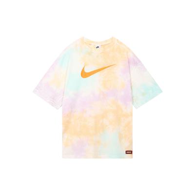 Logo Print Vintage American Sport Casual Round Neck Short Sleeve T-Shirt Women Tops Multicolor FJ7731-885