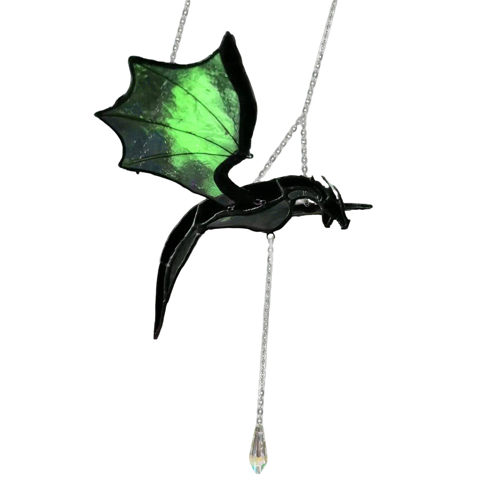 

Halloween Flying Dragon Wall-mounted Colored Sun Shading Curtain, Flying Dragon Colored Hanging Decoration, Handmade Resin Sunshade Pendant For One Size зелёный