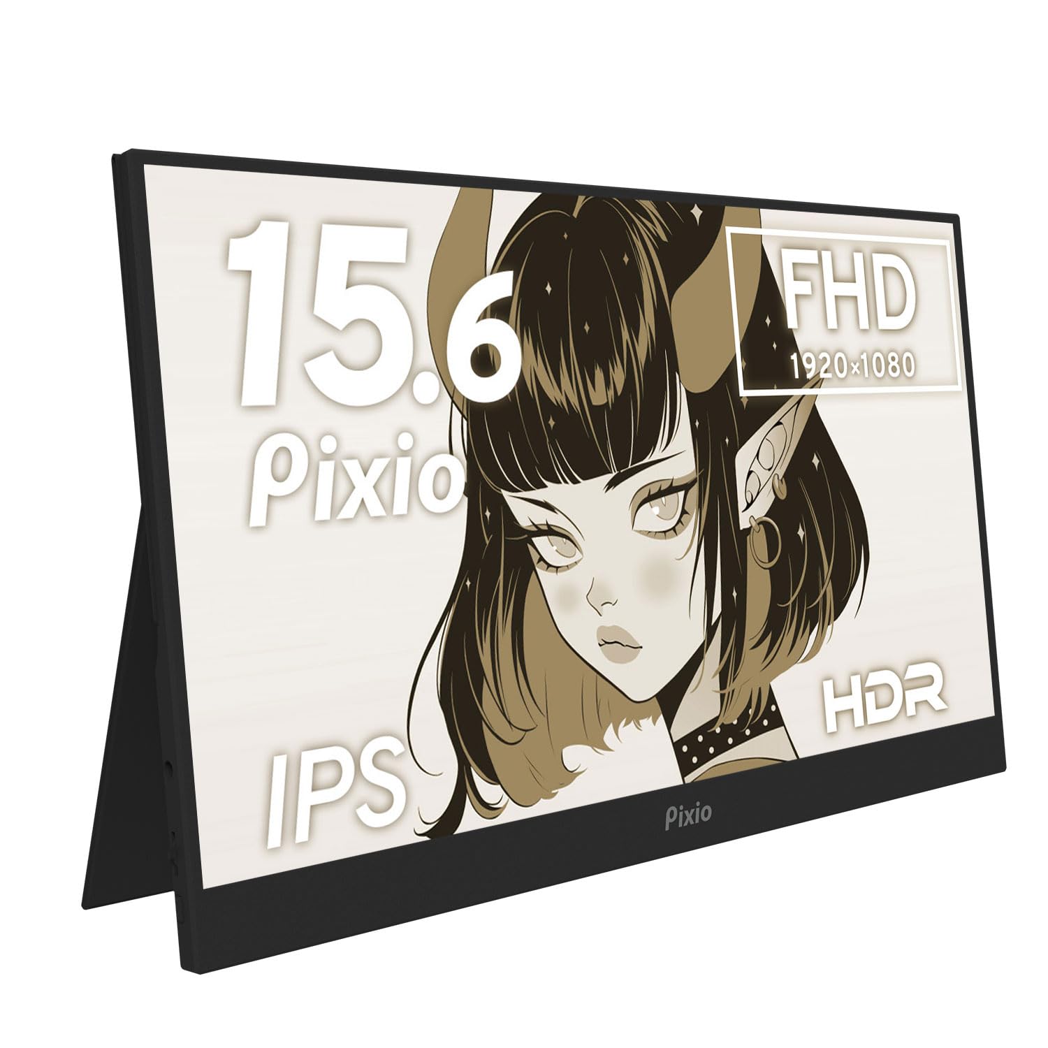 

Pixio Portable Monitor PX160 Wave inch 60Hz FHD IPS HDR USB Mini HDMI Pixio Mobile Monitor Display 15.6 Type-C чорний