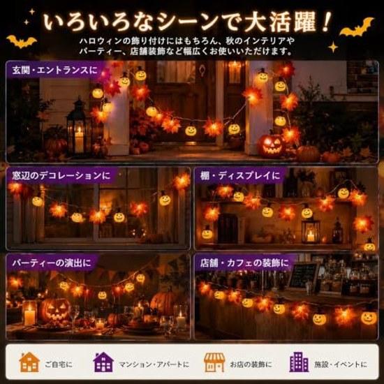 Halloween Decoration Light Pumpkin Autumn Leaves Garland 3m 20 Bulbs